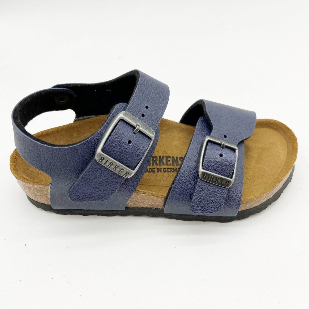 Birkenstock New York Kids BS Pull Up Navy Dark Blue Sandals Narrow Fit